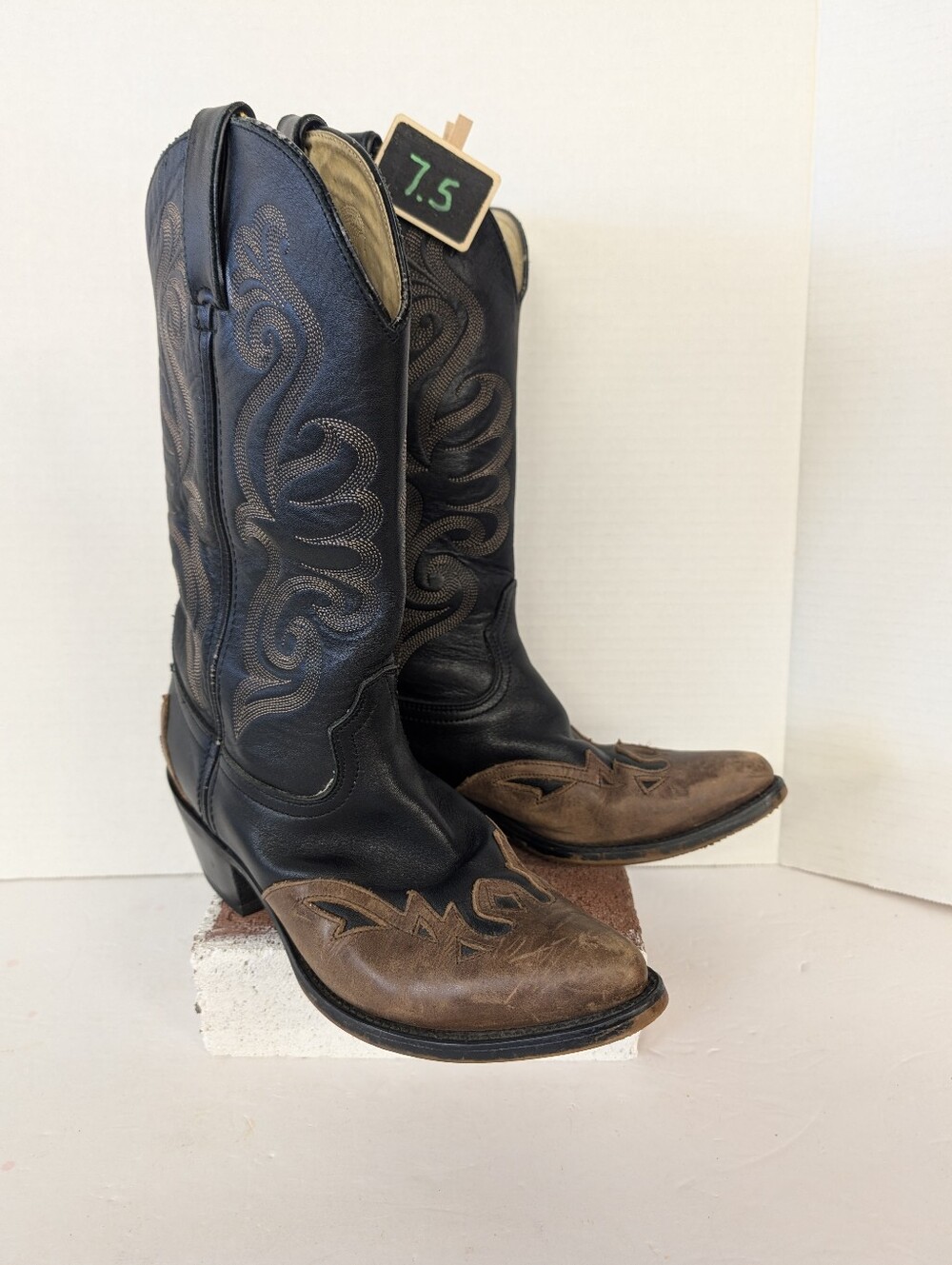 Western Boots Cowboy Boots By Durango Black and Brown -Ladies  Size 7.5 - Picture 9 of 12